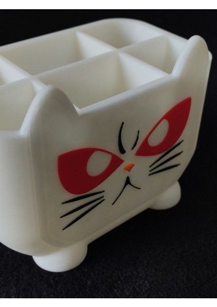 Beyaz Kedi Suratlı Organizer, Şık ve Kullanışlı Ev Dekoru Aksesuarı fiyatları