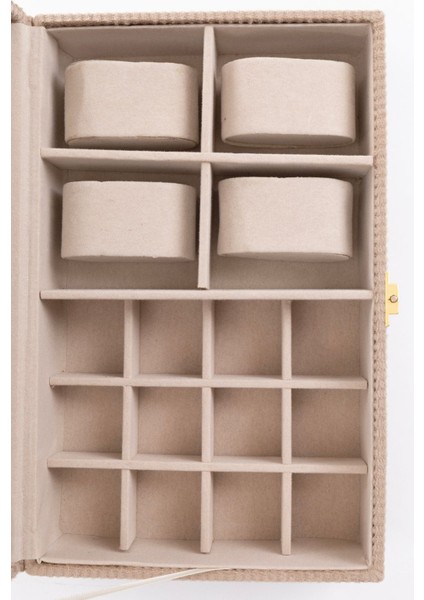 Kadife Takı Kutusu, Organizer, Aynalı, Fitilli, Kahve, 25X16X7 cm modelleri