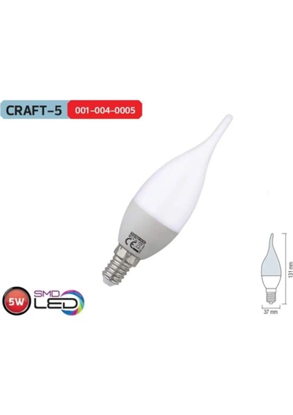 5 Adet Çok Kaliteli E14 Duy 5 Watt, 6400 Kelvin Beyaz Işık LED Ampul, Avize, Şamdan Ampulü Mum Ampul modelleri