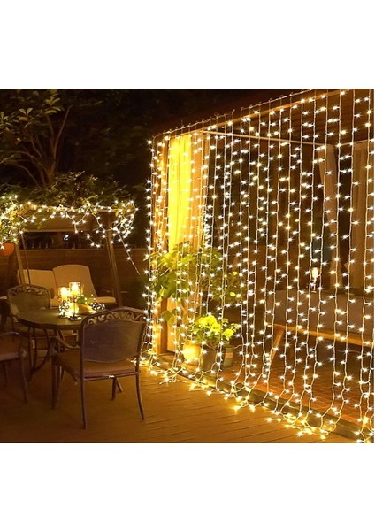 Perde LED Sarı Işık 3 x 3