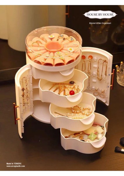 Beyaz Takı ve Bijuteri Düzenleyici Kutusu, Şık ve Pratik Saklama Çözümü