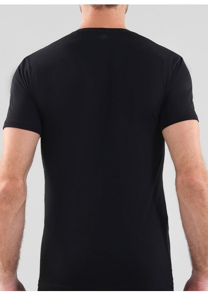 Erkek Aura Siyah Kısa Kol T-Shirt 9506 fırsatları