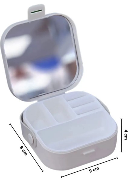 Mini Aynalı Takı ve Makyaj Kutusu, Çanta Şeklinde, Şık ve Kullanışlı 9x9x4 cm fiyatları