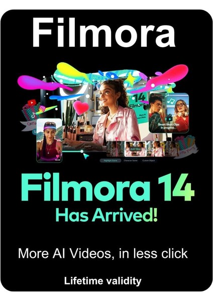 Filmora 14 Video Editor (Windows) - 1 PC Ömür Boyu Dijtal Kod