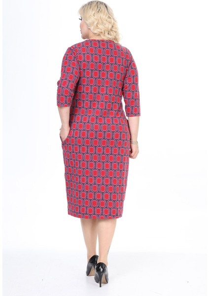 Çift Cepli Kışlık Büyük Beden Elbise 32D-2479 indirimleri