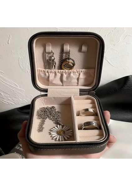 Şık Siyah Fermuarlı Takı Saklama Kutusu, Havalı ve Güzel Tasarım modelleri