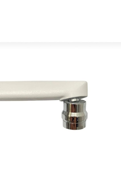 Beyaz Krom Oynar Başlıklı Banyo Lavabo Bataryası Musluğu Çift Su Girişli