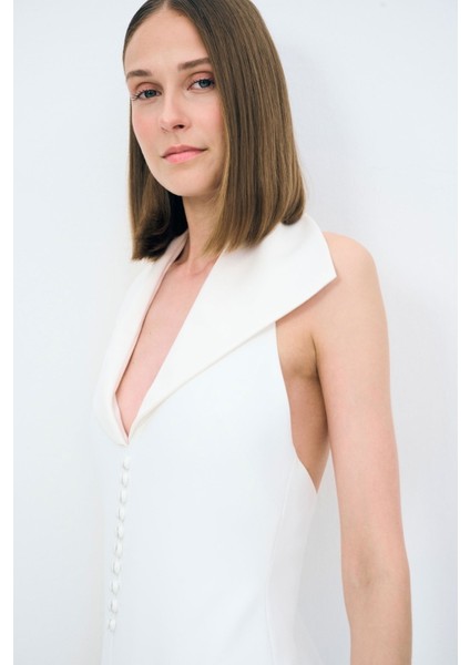 Saten Detaylı Elbise Kemik 12445469000 fiyatları