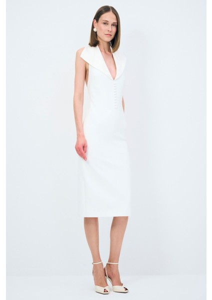 Saten Detaylı Elbise Kemik 12445469000 fırsatları