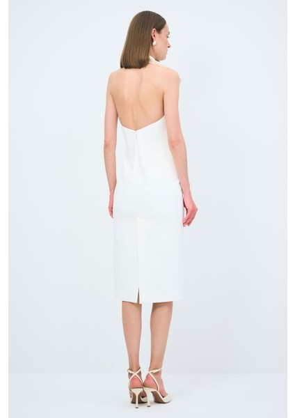 Saten Detaylı Elbise Kemik 12445469000 indirimleri