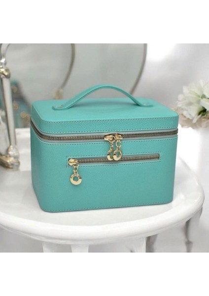 Su Yeşili Aynalı Seyahat Makyaj Çantası, Şık ve Pratik Tasarım modelleri