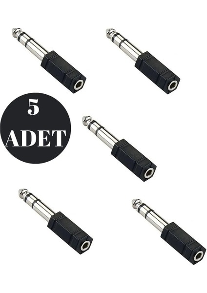 5 Adet 3.5 mm 6.3 mm Jack Çevirici Piyano Için Kulaklık Çevirici