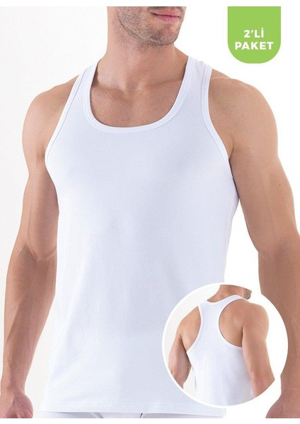 Tender Cotton 2'li Sporcu Beyaz Atlet 9676 modelleri