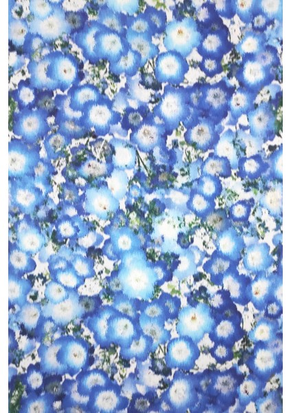 Çiçek Desenli Dijital Baskılı Şifon Saten Kumaş / En 1,50 cm - Elbise , Perde ve Kırlent