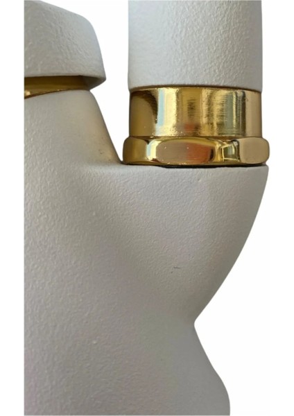 Beyaz Gold Banyo Lavabo Bataryası Musluğu Çeşmesi Oynar Borulu Çift Su Girişli fiyatları
