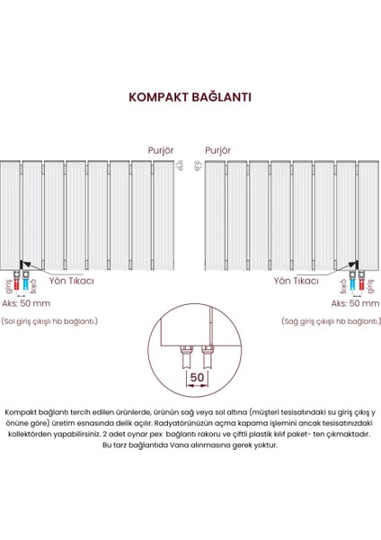 1600X555MM Lilac Dikey Antrasit Alüminyum Radyatör