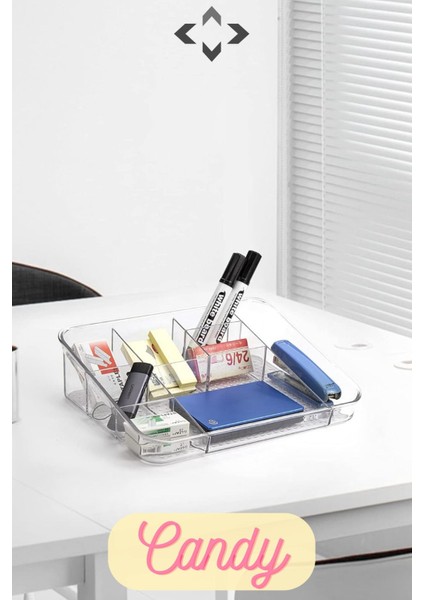 Şeffaf Masaüstü Makyaj ve Takı Düzenleyici, Kalemlik ve Kristal Tasarım fiyatları