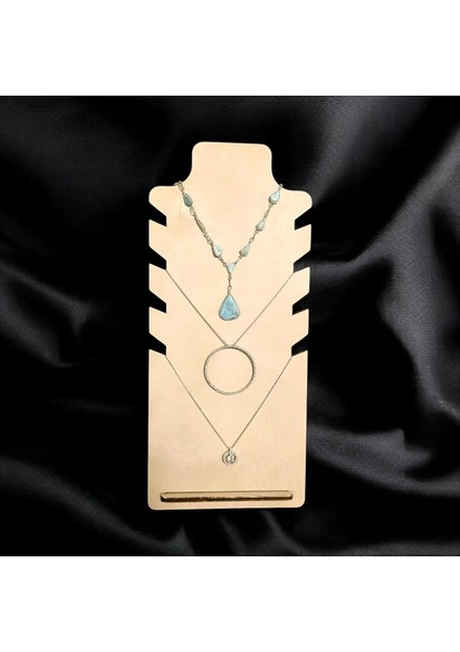 Bej Renkli Kolye ve Bileklik Standı, Şık ve Kullanışlı Dekorasyon Ürünü