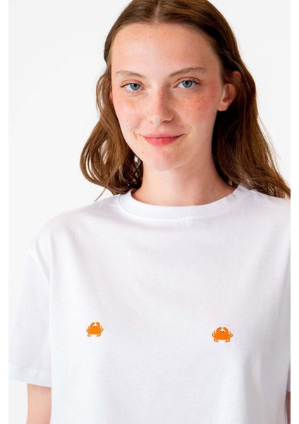 Yengeçler Supreme Crop T-Shirt - Beyaz fiyatları