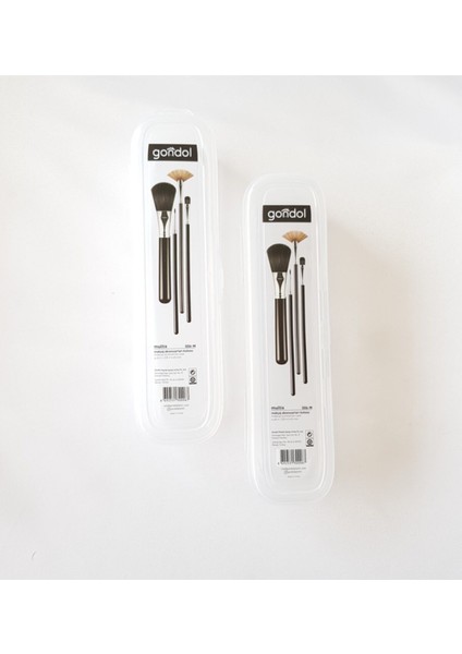 Gri Makyaj Aksesuarları Kutusu, Fırça, Far ve Kalem Için Ideal, 2 Adet Set