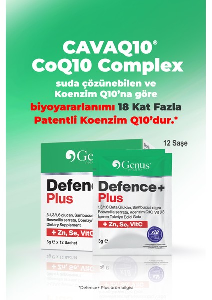 Defence Plus – Beta Glukan, Kara Mürver İçeren Takviye Gıda (3G X 12 SAŞE)