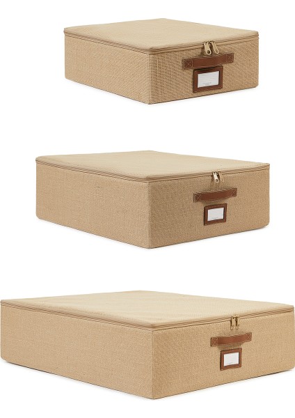 3'lü Jüt Baza Altı Valiz Düzenleyici Destekli Kutu Hurç 31 x 38 x 12 + 45 x 55 x 18 + 55 x 70 x 18 cm fiyatları