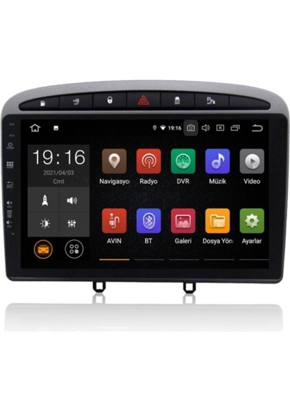 Peugeot 308-408 Uyumlu Android 9 Multimedya Ekran Navigasyon Oem 4gb RAM-64GB Rom NAV-9973