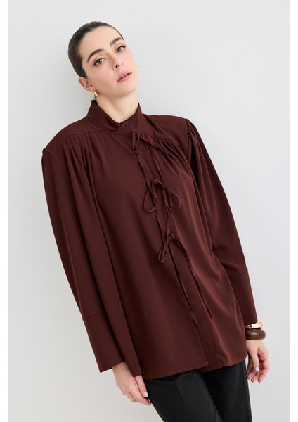 Valen Vatkalı Gömlek Ceket Kahve fırsatları