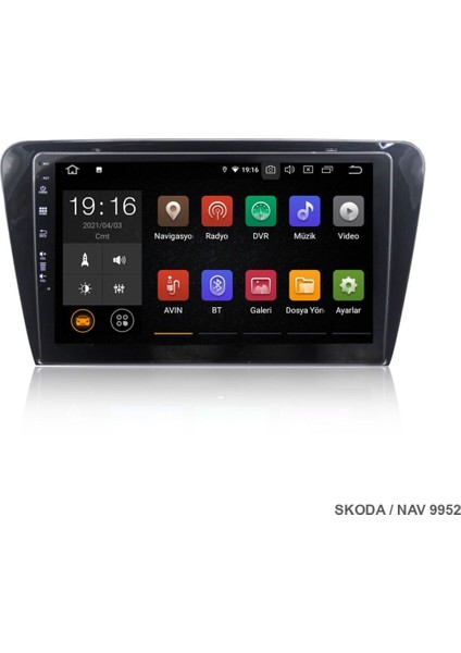 Skoda Octavia Android 10 Carplay Özellikli Navigasyon Multimedya Ekran 4gb RAM+64GB HDD NAV-9952