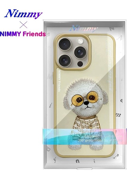 iPhone 15 Pro Max Uyumlu 3D Gözlük Zincir Rich Kedi Nakış İşlemeli Kabartmalı Cool Glasses Kılıf