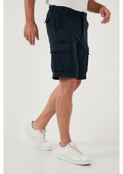 Streç Pamuklu Regular Fit Normal Bel Kargo Cepli Şort Erkek Şort 4510S79MILAN