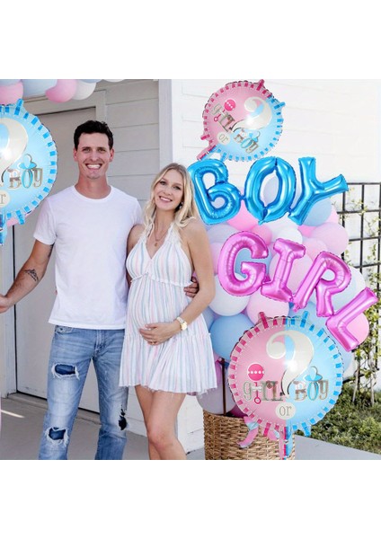 Girl And Boy Yazılı 18 Inç Folyo Balon - Kız Mı Erkek Mi Cinsiyet Belirleme Parti Balonu