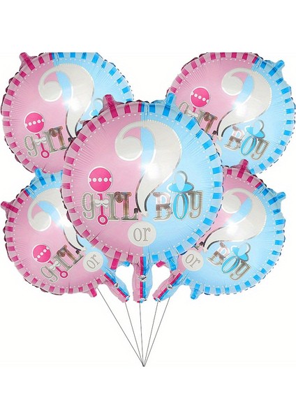 Girl And Boy Yazılı 18 Inç Folyo Balon - Kız Mı Erkek Mi Cinsiyet Belirleme Parti Balonu
