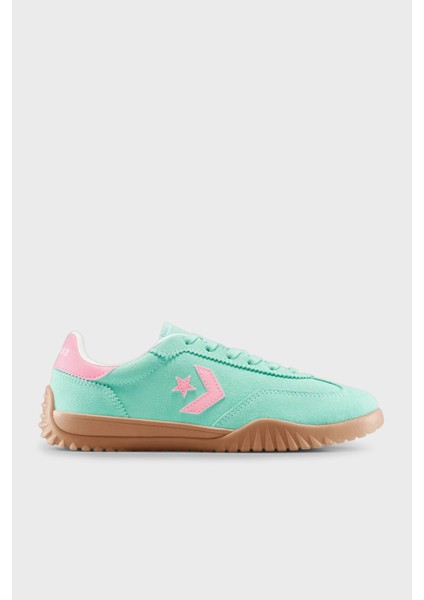 Logolu Hakiki Deri ve Süet Detaylı Sneaker Ayakkabı Bayan Ayakkabı A15090C 391