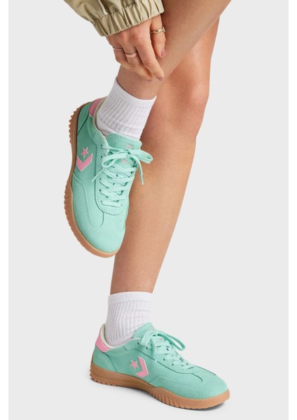 Logolu Hakiki Deri ve Süet Detaylı Sneaker Ayakkabı Bayan Ayakkabı A15090C 391
