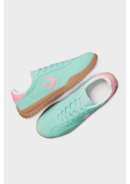 Logolu Hakiki Deri ve Süet Detaylı Sneaker Ayakkabı Bayan Ayakkabı A15090C 391