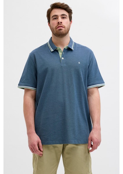 Plus Jjepaulos Logolu Pamuklu Büyük Beden Düğmeli Polo Yaka T Shirt Erkek Polo Yaka T Shirt 12143859