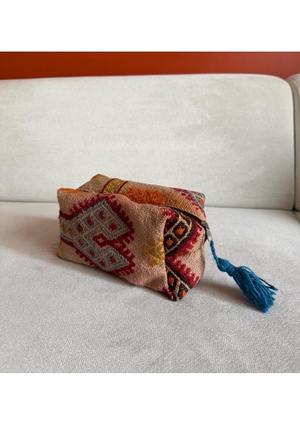 Harika Desenli Türk Kilim Çanta, El Yapımı Renkli El Çantası, Vintage Boho Küçük Çanta, Harika Hediye