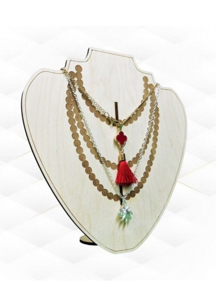 Bej Renkli Kolye ve Bileklik Standı Şık ve Kullanışlı Düzenleyici Aksesuar.