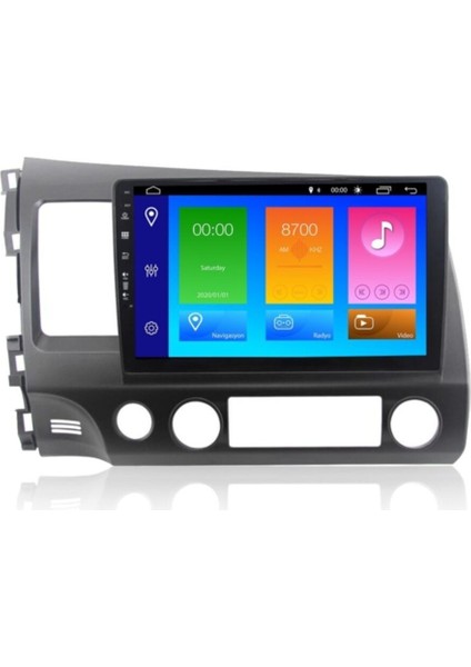 Civic Uyumlu Fd6 Android 10 Carplay Navigasyon Multimedya Ekran Oem Teyp NAV-9914