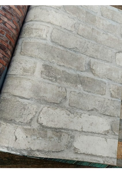 Qality 300-3 (106 cm x 15,60 Mt) Bej Taş Desen Duvar Kağıdı 16,5 M2
