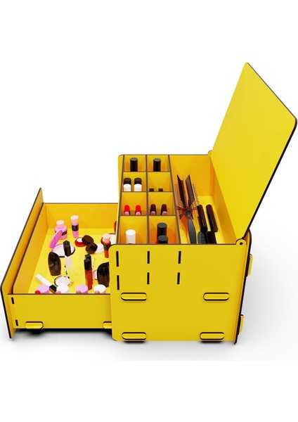 10 Gözlü Ahşap Takı ve Makyaj Düzenleyici, Çekmeceli Masası Organizeri fiyatları