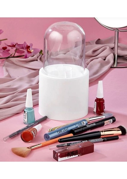 Şeffaf 7 Bölmeli Beyaz Makyaj Fırçası ve Kozmetik Düzenleyici fiyatları