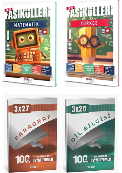 Ulti + Anla Kazan 2026 Lgs Türkçe Matematik Fasikülleri + Anla Kazan Deneme 4 Lü Set fiyatları