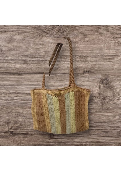 Kadın El Emeği Camel Mix Hasır Çanta modelleri