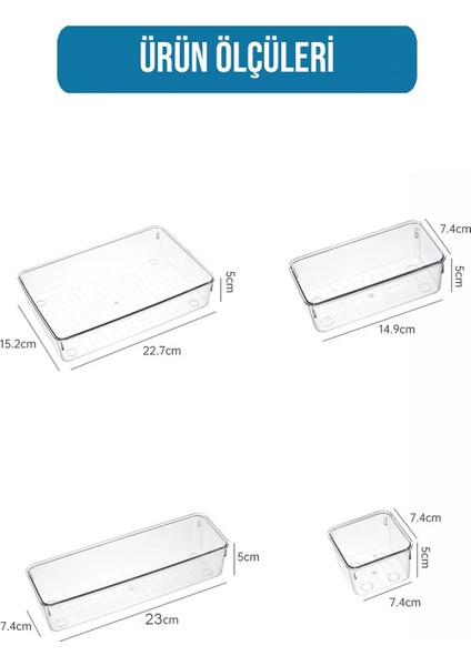 7 Parça Modüler Makyaj ve Takı Organizeri, Şeffaf Çekmece Içi Düzenleyici modelleri