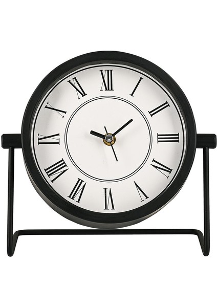 Şık Metal Masa Saati, Siyah, 21X22CM, Modern ve Zarif Tasarım fırsatları