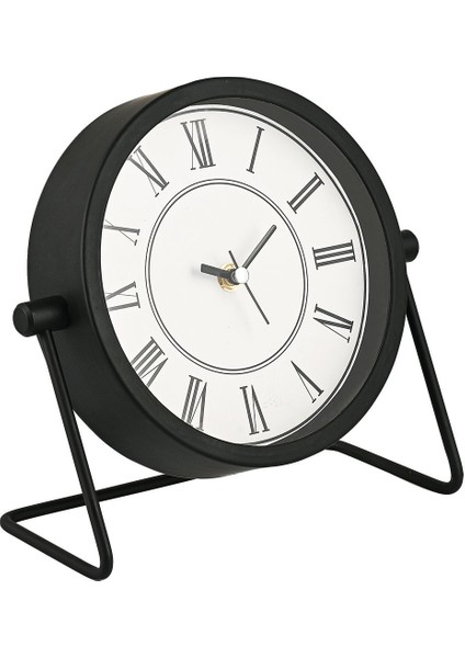 Şık Metal Masa Saati, Siyah, 21X22CM, Modern ve Zarif Tasarım indirimleri