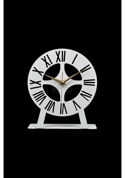 Beyaz Metal Lazer Kesim Sessiz Mekanizma Masa Saati fiyatları