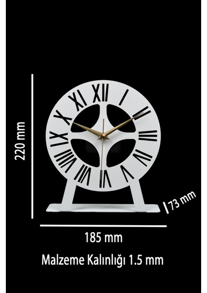 Beyaz Metal Lazer Kesim Sessiz Mekanizma Masa Saati modelleri